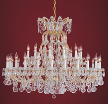 Crystorama 4308-GD-CL-S - 37 Light Gold Crystal Chandelier Draped In Clear Swarovski Strass Crystal