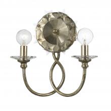 Crystorama 442-SA - Willow 2 Light Antique Silver Sconce