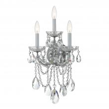 Crystorama 4423-CH-CL-MWP - Maria Theresa 3 Light Hand Cut Crystal Polished Chrome Sconce