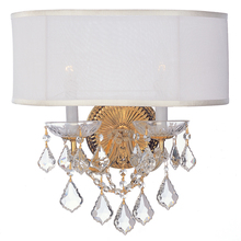 Crystorama 4482-GD-SMW-CL-MWP - Brentwood 2 Light Clear Crystal Gold Sconce