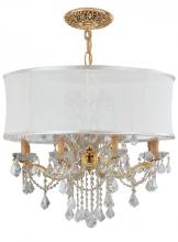 Crystorama 4489-GD-SMW-CLM - Brentwood 12 Light Smooth Shade Gold Chandelier