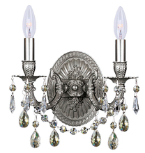 Crystorama 5522-PW-SS-MWP - 2 Light Pewter Sconce