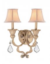 Crystorama 6602-CM-CL-MWP - Crystorama 2 Light Optical Crystal Champagne Sconce