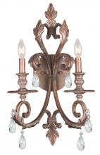 Crystorama 6902-FB-CL-MWP - Crystorama Royal 2 Light Clear Crystal Bronze Sconce