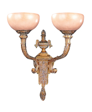 Crystorama 952-WH - Natural Alabaster 2 Light French White Sconce