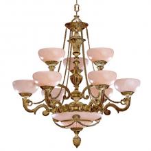 Crystorama 968-WH - Natural Alabaster 9 Light French White Chandelier