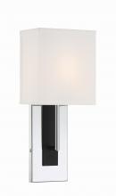 Crystorama BRE-A3631-PN-BF - Brent 1 Light Polished Nickel + Black Forged Sconce