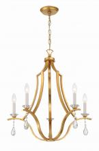 Crystorama PER-10405-GA - Perry 5 Light Antique Gold Chandelier