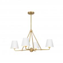 Crystorama XAV-B9304-VG-WH - Xavier 4 Light Vibrant Gold + White Chandelier