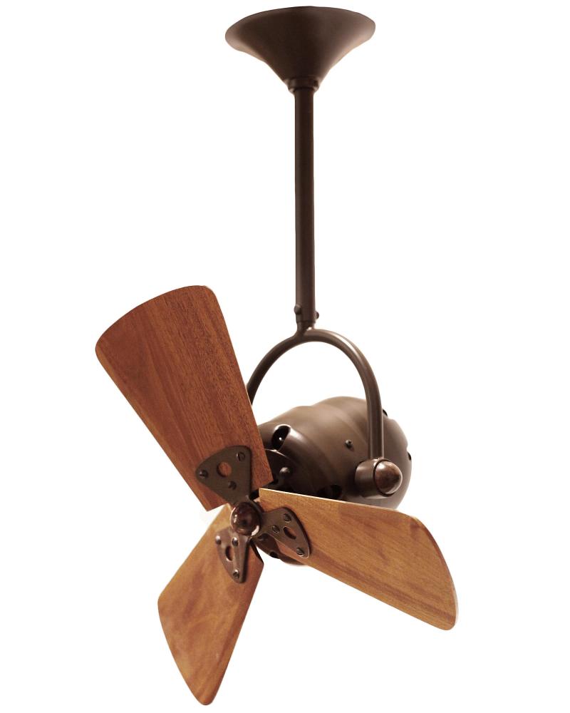 Bianca Direcional ceiling fan in Bronzette finish with solid sustainable mahogany wood blades.
