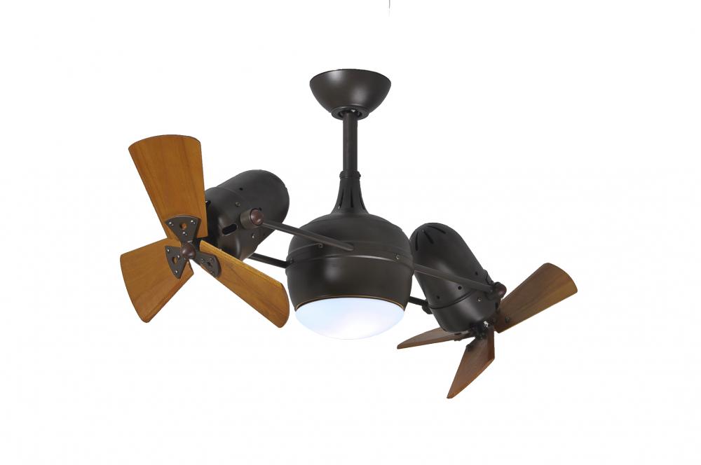 Dagny 360° double-headed rotational ceiling fan with light kit in Textured Bronze finish with sol