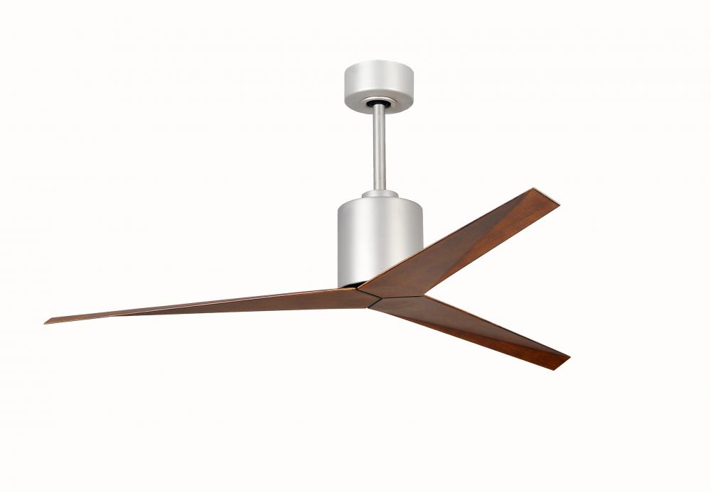Eliza 3-blade paddle fan in Brushed Nickel finish with walnut all-weather ABS blades. Optimized fo