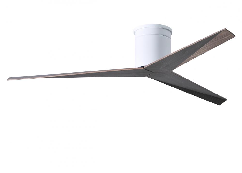 Eliza-H 3-blade ceiling mount paddle fan in Gloss White finish with old oak ABS blades.
