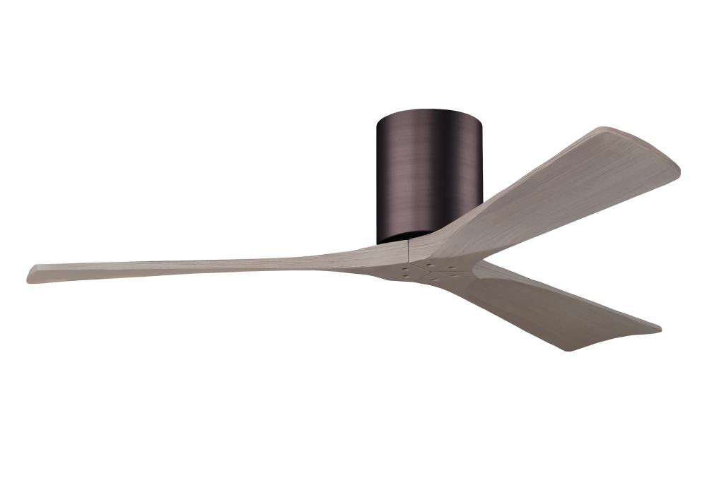 Irene-3H - Three Blade Flush Mount Paddle Fan - 52" - Brushed Bronze Finish