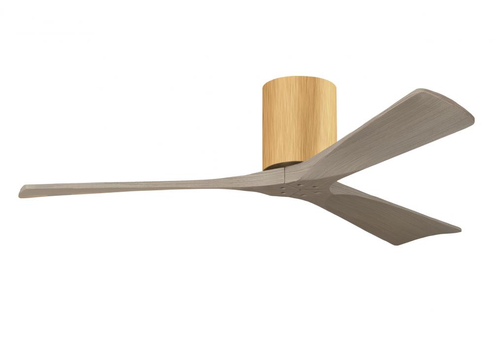 Irene-3H - Three Blade Flush Mount Paddle Fan - 52" - Light Maple Tone Finish