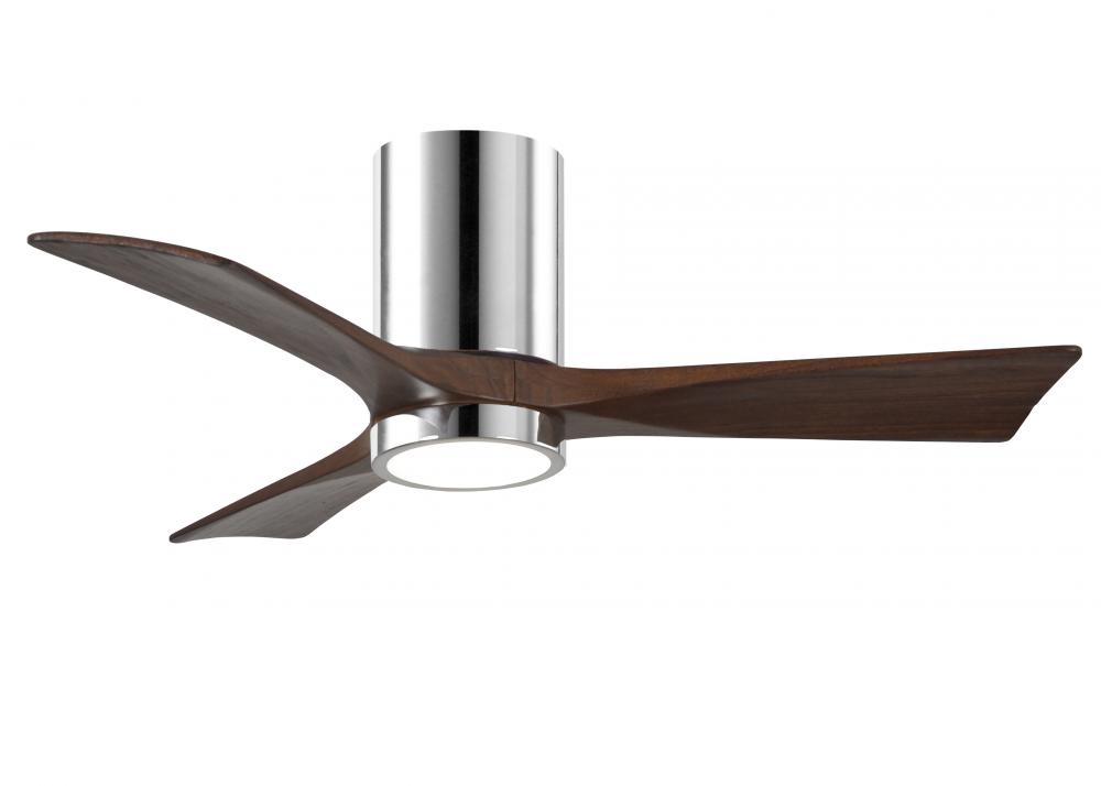 Irene-3HLK-42" Three Blade Flush Mount Paddle Fan-5CCT Integrated LED -Polished Chrome Finish