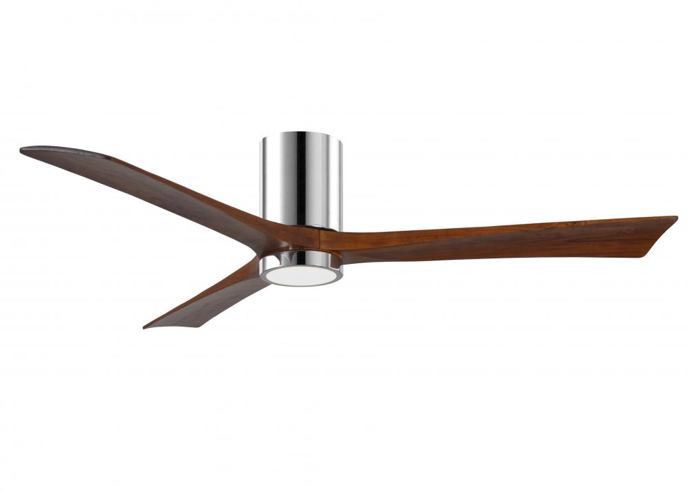 Irene-3HLK-60" Three Blade Flush Mount Paddle Fan-5CCT Integrated LED -Polished Chrome Finish