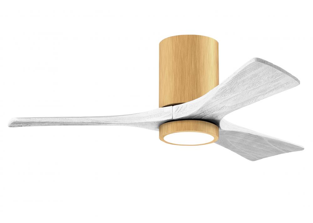 Irene-3HLK three-blade flush mount paddle fan in Brushed Pewter finish with 42” solid walnut ton