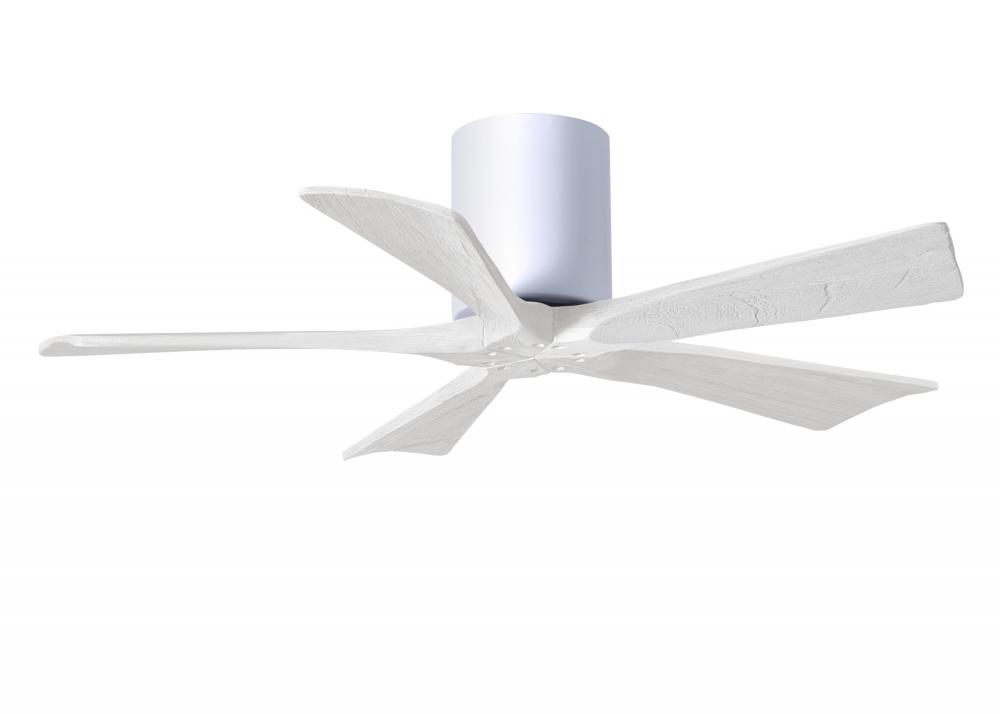 Irene-5H - 42" Five Blade Flush Mount Paddle Fan - Gloss White Finish - Matte White Blades