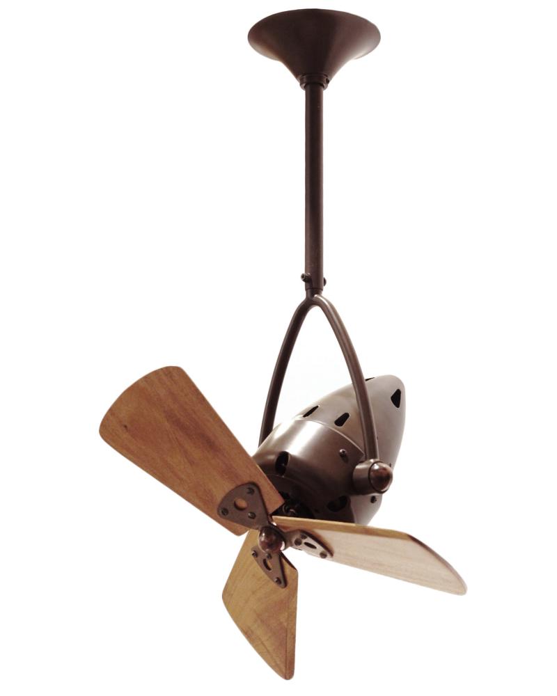 Jarold Direcional ceiling fan in Bronzette finish with solid sustainable mahogany wood blades.