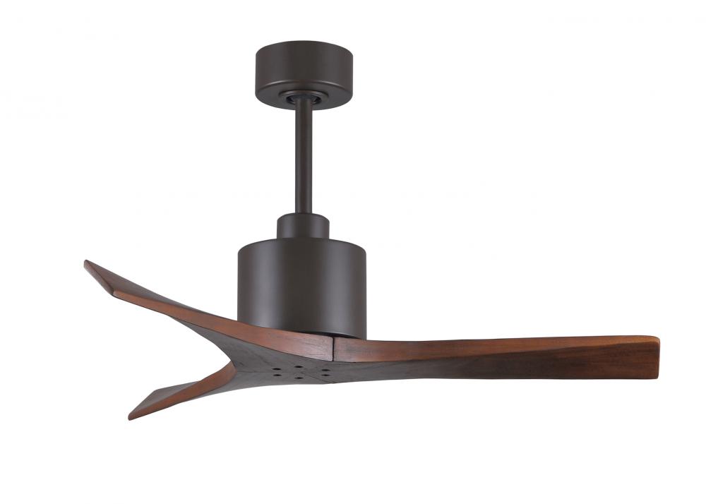 Mollywood 6-speed contemporary ceiling fan in Textured Bronze finish with 42” solid walnut tone
