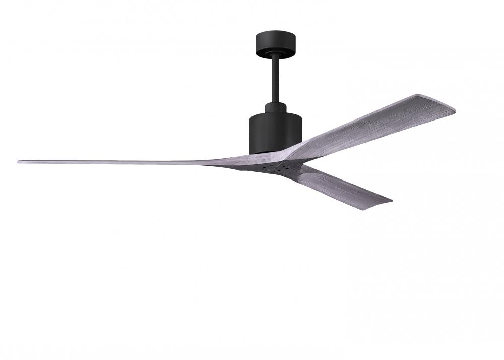 Nan XL 6-speed ceiling fan in Matte Black finish with 72” solid barn wood tone wood blades