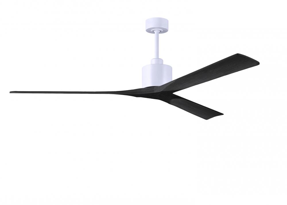 Nan XL 6-speed ceiling fan in Matte White finish with 72” solid matte black wood blades