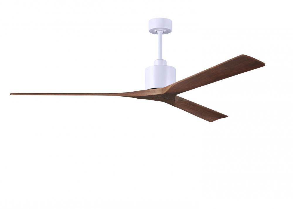 Nan XL 6-speed ceiling fan in Matte White finish with 72” solid walnut tone wood blades