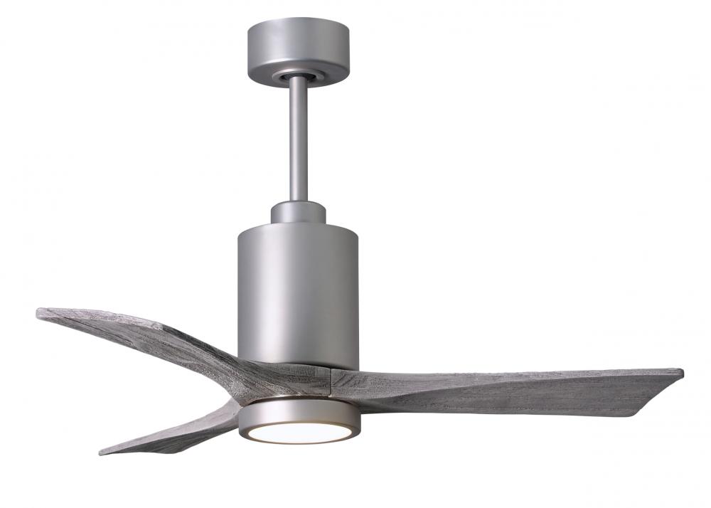 Patricia-3 three-blade ceiling fan in Brushed Nickel finish with 42” solid barn wood tone blades