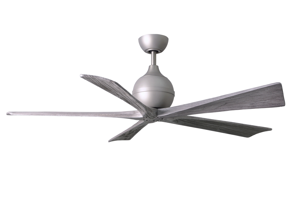 Irene-5 60" Three Bladed Paddle Fan in Brushed Nickel and Barnwood Blades