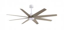 Matthews Fan Company AN-MWH-GA-64 - Ariella 8-blade ceiling fan in Matte White and Gray Ash Tone blades