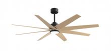 Matthews Fan Company ANLK-BK-LM-64 - Ariella 8-blade ceiling fan in Matte Black and Light Maple Tone blades