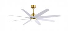 Matthews Fan Company ANLK-BRBR-MWH-64 - Ariella - Eight Blade Ceiling Fan - 5CCT Integrated LED - Brushed Brass Finish