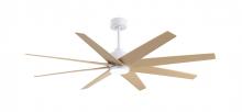 Matthews Fan Company ANLK-MWH-LM-64 - Ariella 8-blade ceiling fan in Matte White and Light Maple Tone blades