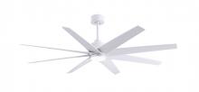 Matthews Fan Company ANLK-MWH-MWH-64 - Ariella 8-blade ceiling fan in Matte White and Matte White blades