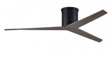 Matthews Fan Company EKH-BK-GA - Eliza-H 3-blade ceiling mount paddle fan in Matte Black finish with gray ash ABS blades.