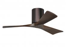 Matthews Fan Company IR3H-BB-WA-42 - Irene-3H three-blade flush mount paddle fan in Brushed Bronze finish with 42” solid walnut tone