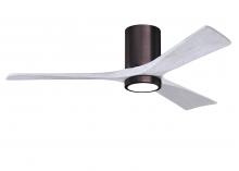 Matthews Fan Company IR3HLK-BB-MWH-52 - Irene-3HLK three-blade flush mount paddle fan in Brushed Bronze finish with 52” solid matte whit