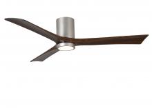 Matthews Fan Company IR3HLK-BN-WA-60 - Irene-3HLK three-blade flush mount paddle fan in Brushed Nickel finish with 60” solid walnut ton