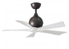 Matthews Fan Company IR5-TB-MWH-42 - Irene-5 five-blade paddle fan in Textured Bronze finish with 42" solid matte white wood blades