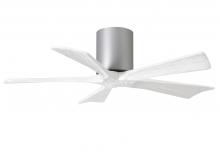 Matthews Fan Company IR5H-BN-MWH-42 - Irene-5H five-blade flush mount paddle fan in Brushed Nickel finish with 42” solid matte white w