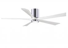Matthews Fan Company IR5HLK-CR-MWH-60 - IR5HLK five-blade flush mount paddle fan in Polished Chrome finish with 60” solid matte white wo
