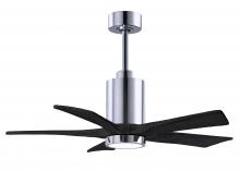 Matthews Fan Company PA5-CR-BK-42 - Patricia-5 five-blade ceiling fan in Polished Chrome finish with 42” solid matte black wood blad