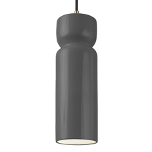 Justice Design Group CER-6510-GRY-ABRS-BKCD - Tall Hourglass Pendant