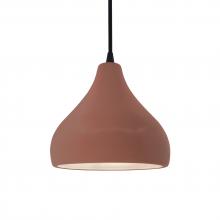 Justice Design Group CER-6560-CLAY-MBLK-BKCD - Small Droplet 1-Light Pendant