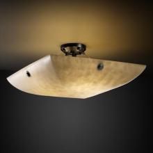 Justice Design Group CLD-9654-35-DBRZ-F6 - 36" Semi-Flush Bowl w/ Concentric Circles Finials