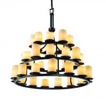 Justice Design Group CNDL-8712-10-CREM-MBLK - Dakota 36-Light 3-Tier Ring Chandelier