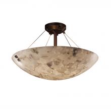 Justice Design Group ALR-9651-35-DBRZ-F1 - 18" Semi-Flush Bowl w/ Pair Cylindrical Finials