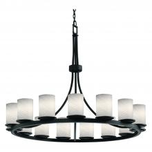 Justice Design Group FSN-8715-10-WEVE-MBLK-LED15-10500 - Dakota 15-Light 1-Tier Ring LED Chandelier