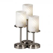 Justice Design Group FSN-8797-10-WEVE-NCKL-LED3-2100 - Dakota 3-Light LED Table Lamp